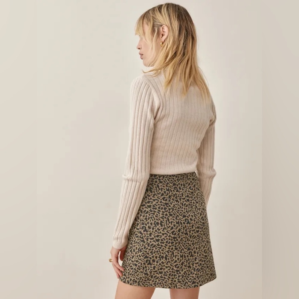 NWT, Reformation Suzie Skirt, Brown Cheetah, Size 0 - Picture 4 of 7